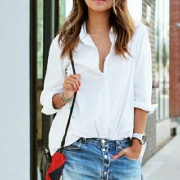 Paraphrase Tops - Paraphrase white tunic popover with pockets